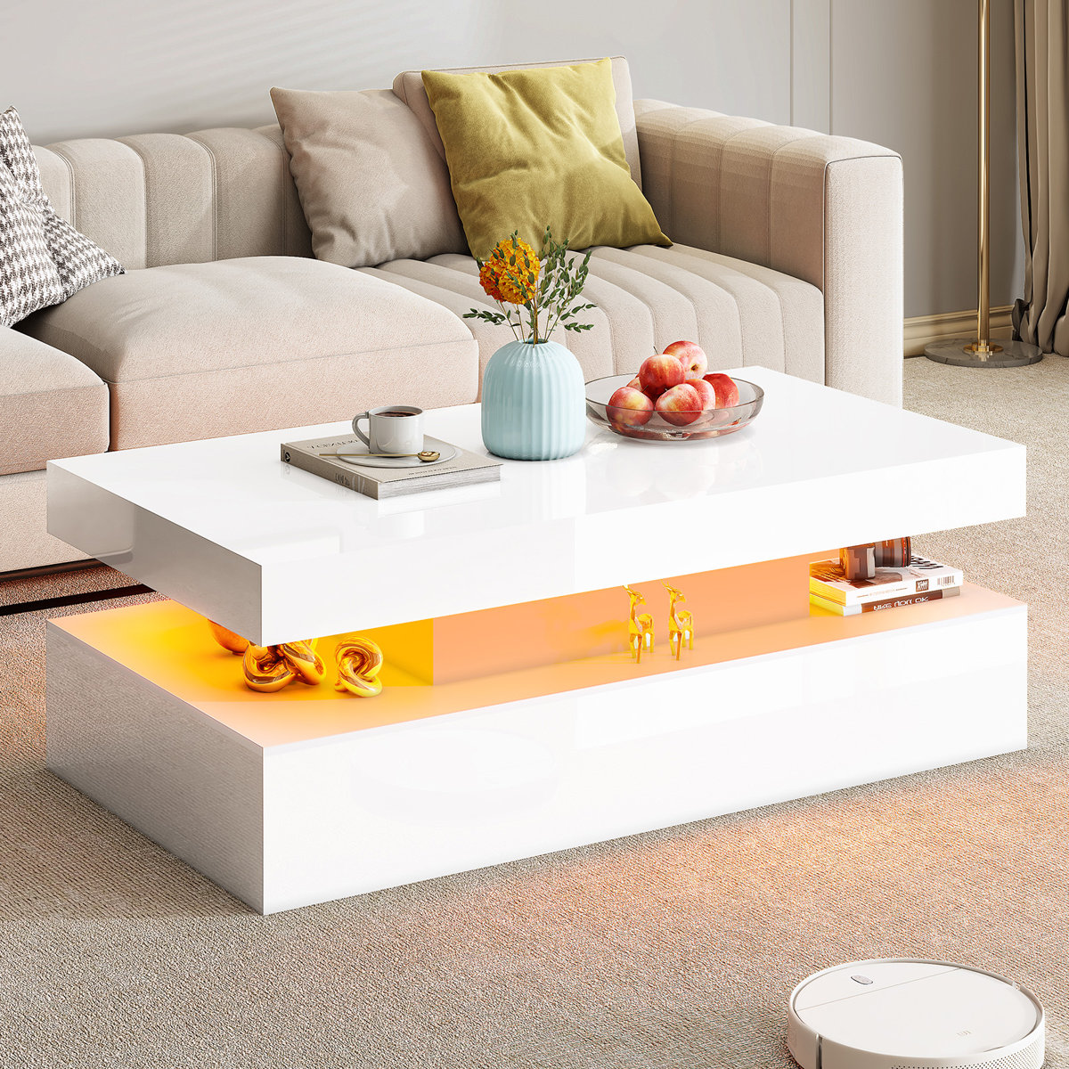 1.59 Wade Logan Bhhatu High Gloss Led Coffee Table